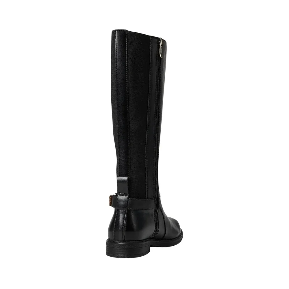 Easy Spirit Jackie Wide Calf Womens Boots Black Leather Riding Tall Boot 9 M